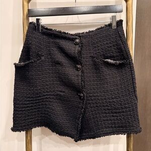 Anthropologie Maeve Black Tweed Skirt